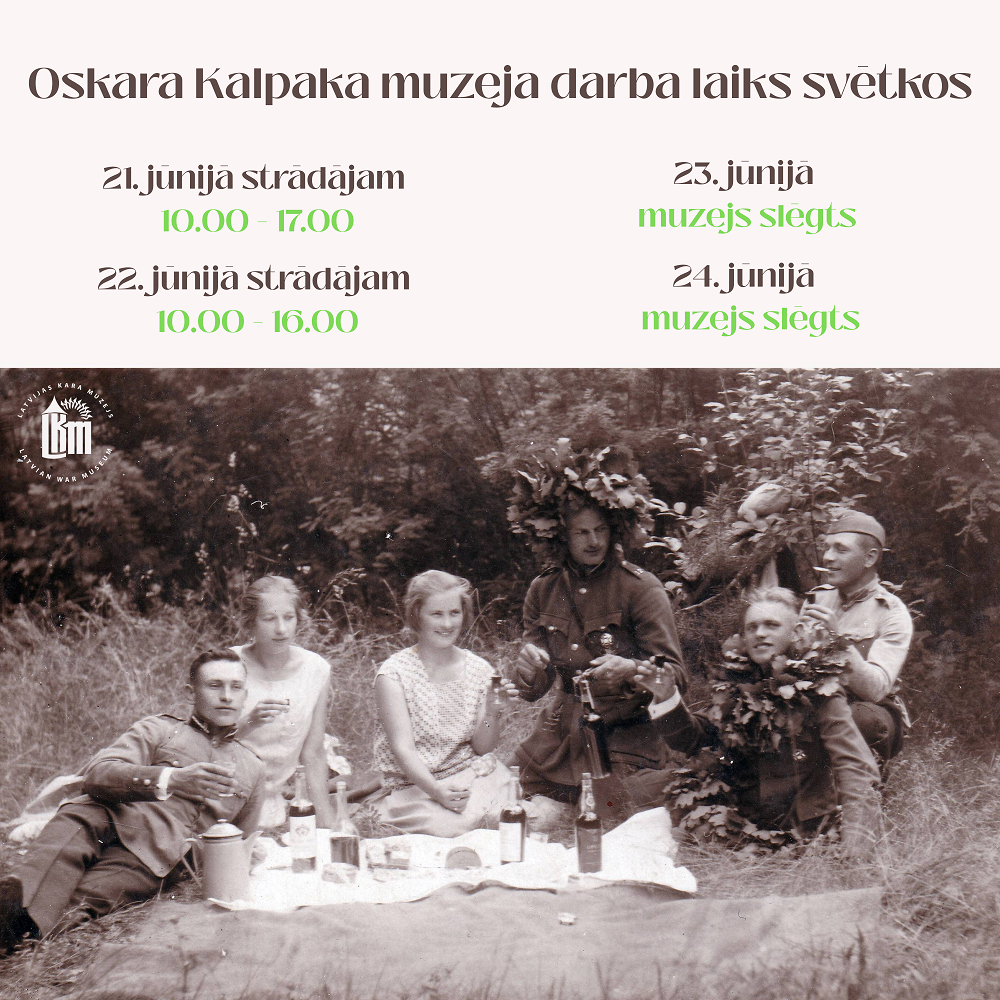 Oskara Kalpaka muzeja darba laiks 2025. gada Jāņos